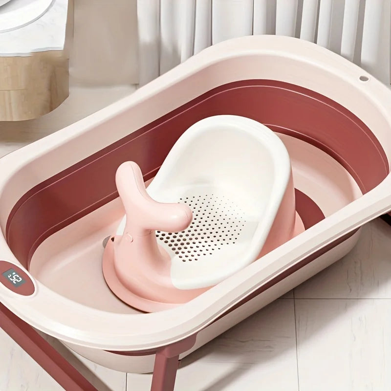 TempSense Baby Bath: Foldable Silicone Bath with Temperature Display