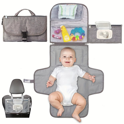 Nappy Change Nomad : Matelas à langer portable avec poche pour lingettes et pochette étanche