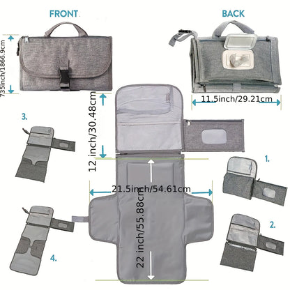 Nappy Change Nomad : Matelas à langer portable avec poche pour lingettes et pochette étanche